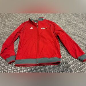 Adidas Red and Gray Track Jacket